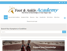 Tablet Screenshot of footandankleacademy.com